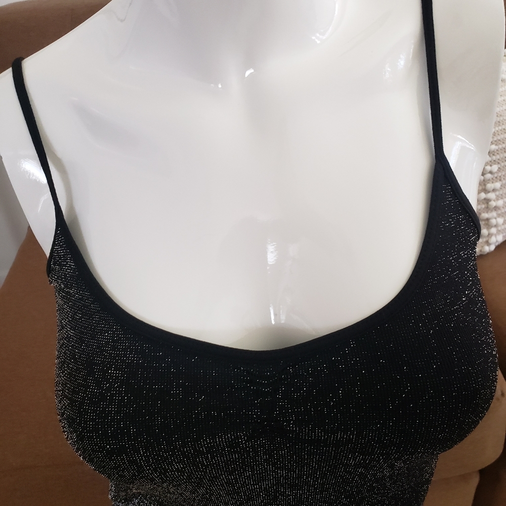 SHIMMER 🖤💫Black Sparkle Cami Tank